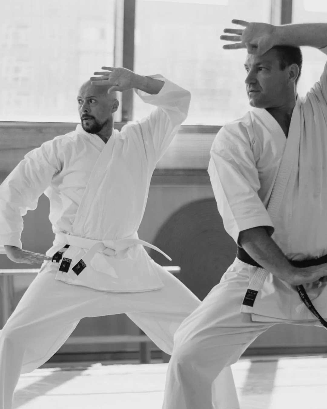 Karate athletes in action